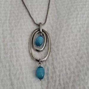 Lia Sohpia Double Blue Stone Necklace